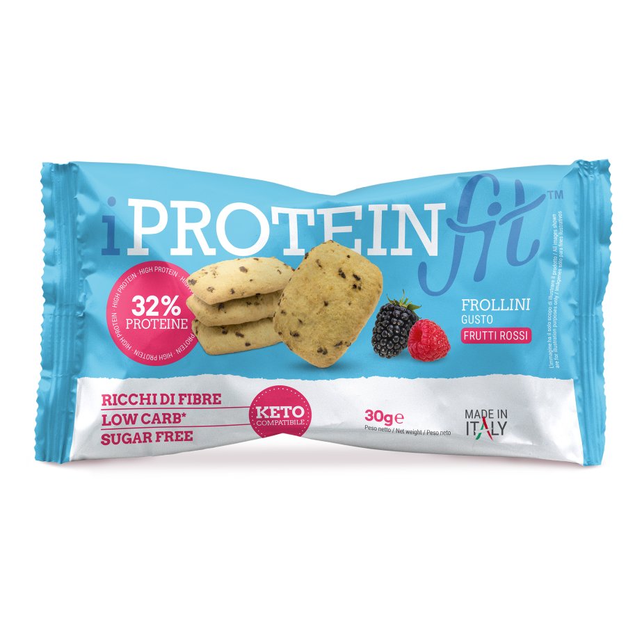 Iproteinfit Frollini al Gusto Mora con Lamponi 3%, 30 g